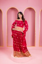 রেডিমেড জর্জেট এমব্রয়ডারি পার্টি ড্রেস - Image 2