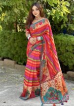 Digital Print Sharee with Blouse Piece - Image 3