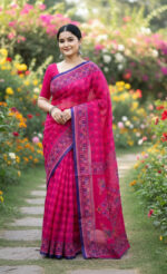 ✨ Premium Silk Boutique Skin Print Shari ✨