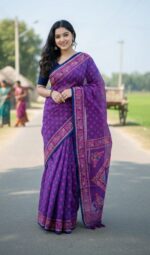 ✨ Premium Silk Boutique Skin Print Shari ✨ - Image 3