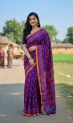 ✨ Premium Silk Boutique Skin Print Shari ✨ - Image 4