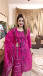 🌸 আনস্টিজ আফসান স্ক্রিন প্রিন্ট থ্রি-পিস 🌸 - Image 6