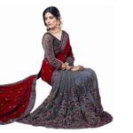 ✨ ইন্ডিয়ান জর্জেট শাড়ি (ব্লাউজ পিসসহ) ✨