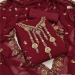 এমব্রয়ডারি জর্জেট থ্রি পিস - Image 3