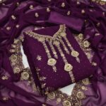 এমব্রয়ডারি জর্জেট থ্রি পিস - Image 4