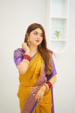 ✨ Kanjivaram Katan Saree with Blouse Piece ✨ - Image 5