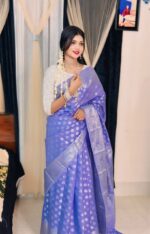 ✨ Soft Silk Katan Saree ✨ - Image 3