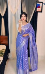 ✨ Soft Silk Katan Saree ✨ - Image 2