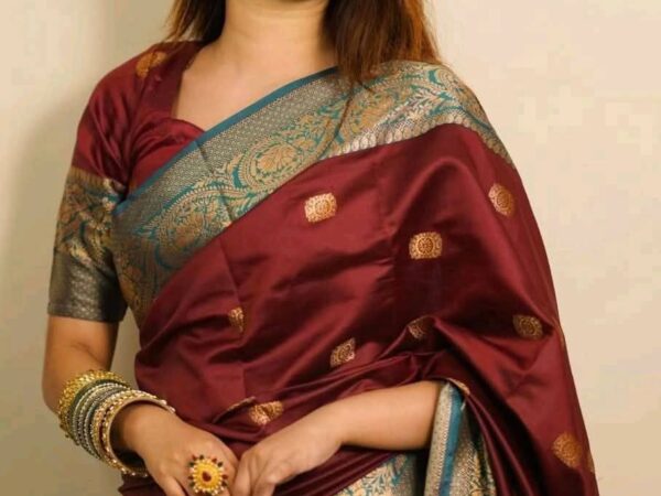 🌸 Silk Katan Saree with Blouse Piece 🌸