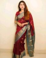 ✨ Silk Katan Saree with Blouse Piece ✨ - Image 2