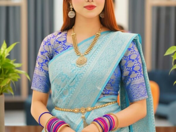 ✨ Silk Katan Saree with Blouse Piece ✨