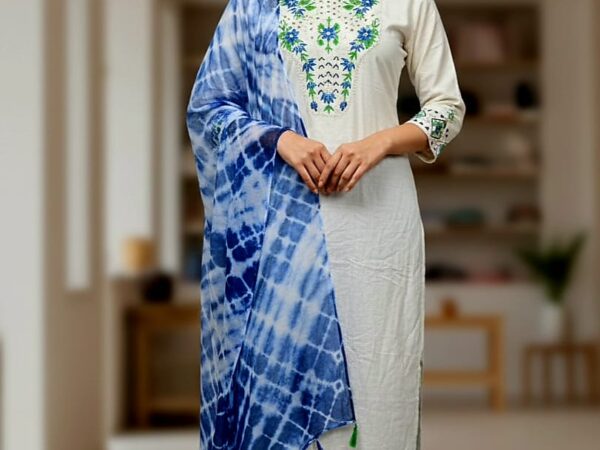 🌸 আনস্টিচড থ্রি-পিস ড্রেস 🌸