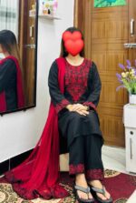 🌸 সিকুইন এমব্রয়ডারি থ্রি-পিস ড্রেস 🌸 - Image 2