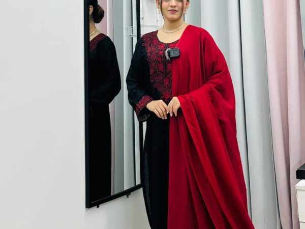 🌸 সিকুইন এমব্রয়ডারি থ্রি-পিস ড্রেস 🌸