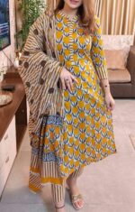 🌸 আনস্টিচ স্ক্রিন প্রিন্ট থ্রি-পিস 🌸 - Image 7