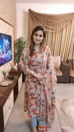 🌸 আনস্টিচ স্ক্রিন প্রিন্ট থ্রি-পিস 🌸 - Image 6