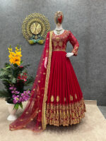 🌟 রেডিমেড জর্জেট এমব্রয়ডারি পার্টি ড্রেস 🌟 - Image 2